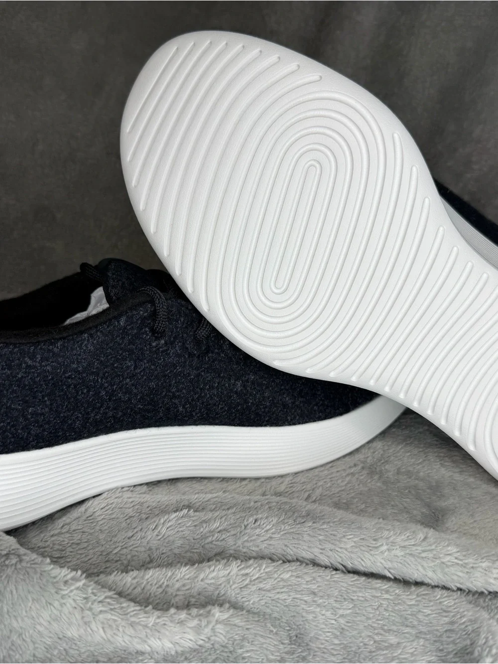 allbirds Men's Black Knit Sneakers with White Sole